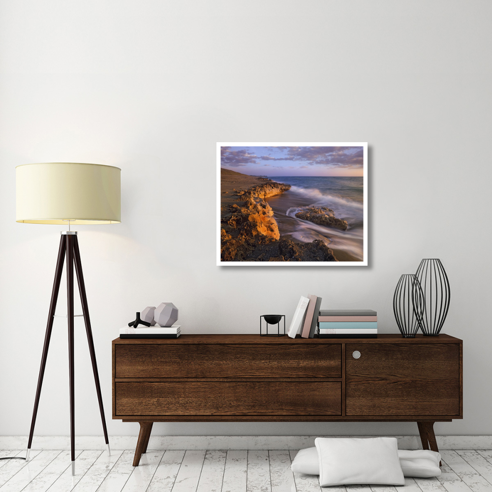 Beach at dusk, Blowing Rocks Preserve, Florida-Paper Art-37&quotx30"