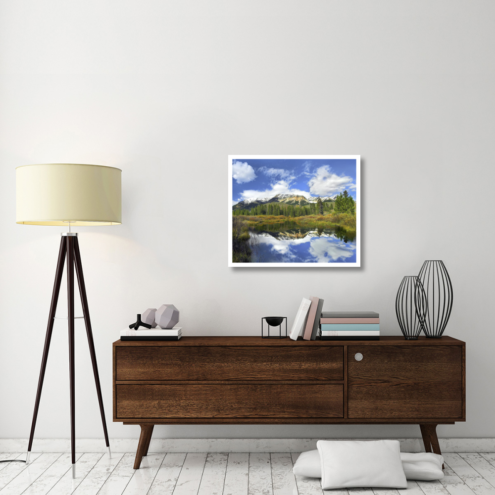 Easely Peak reflected in Big Wood River, Idaho-Paper Art-32&quotx27.2"
