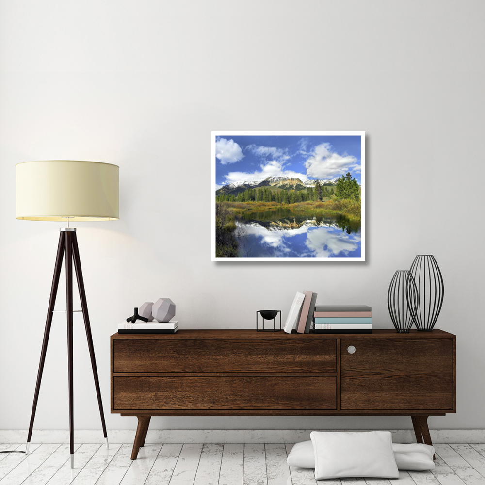 Easely Peak reflected in Big Wood River, Idaho-Paper Art-38&quotx32.24"