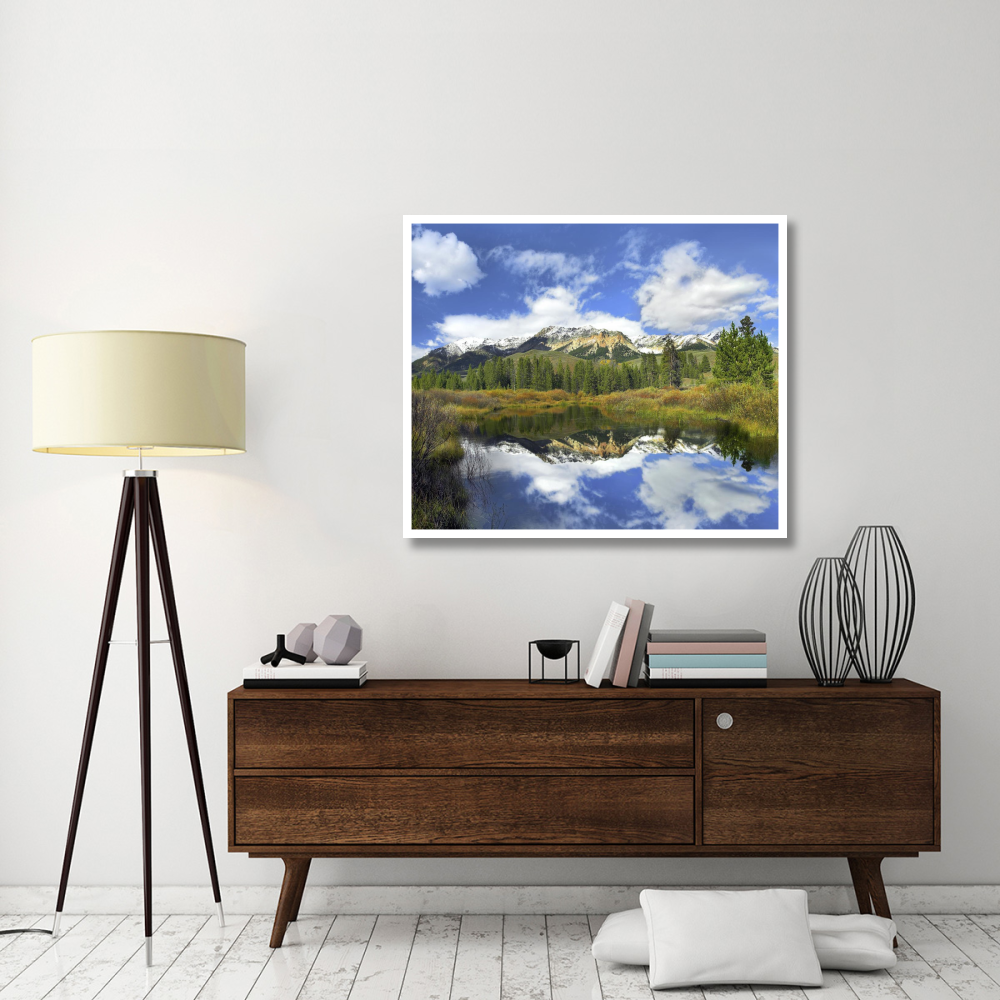 Easely Peak reflected in Big Wood River, Idaho-Paper Art-46&quotx38.96"