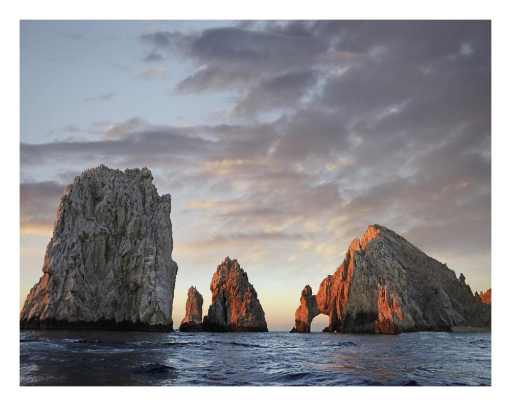 El Arco and sea stacks, Cabo San Lucas, Mexico-Paper Art-26"x20"