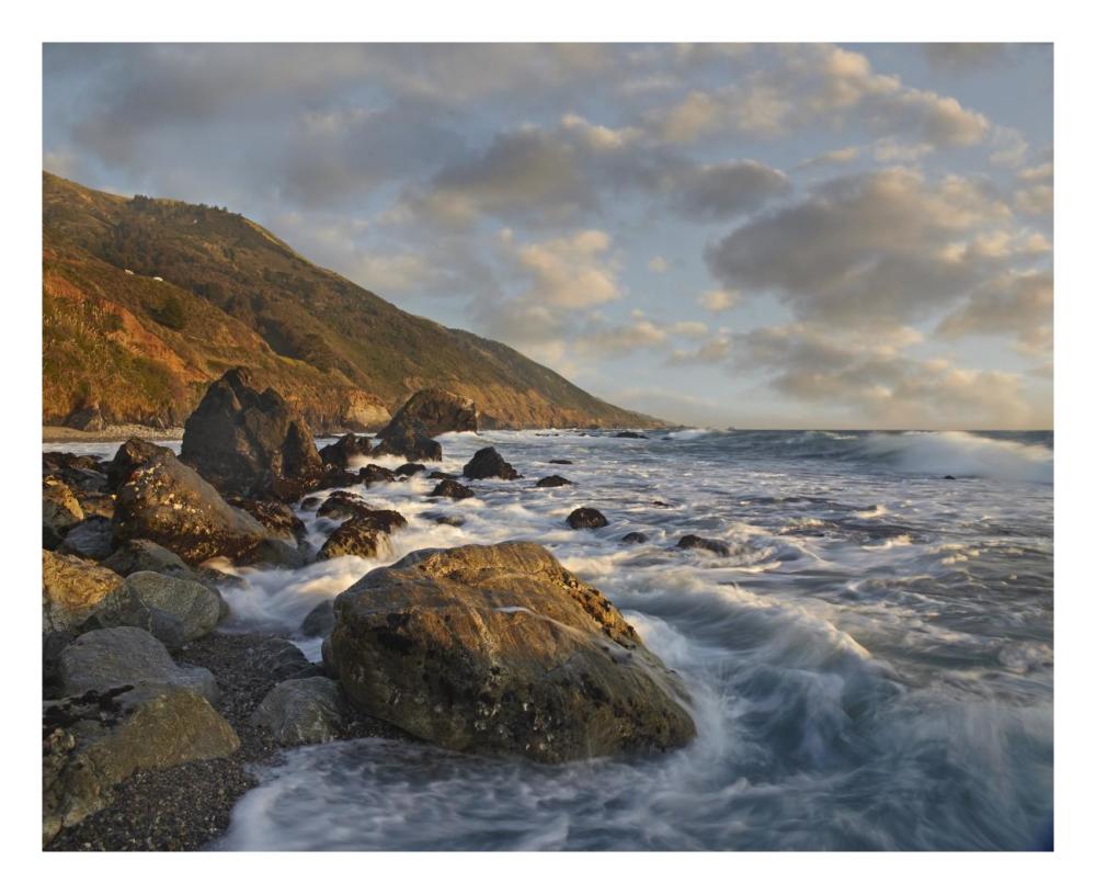 Beach at Kirk Creek Beach, Big Sur, California-Paper Art-26"x22"