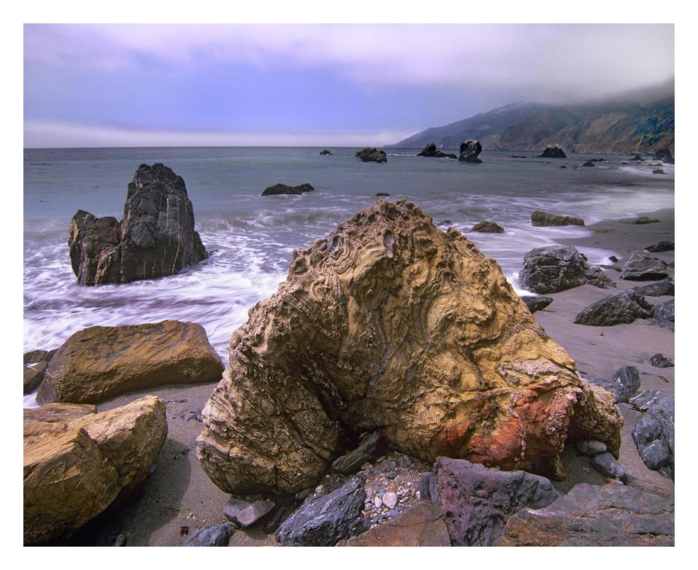 Rocks on Kirk Creek Beach, Big Sur, California-Paper Art-30"x24"