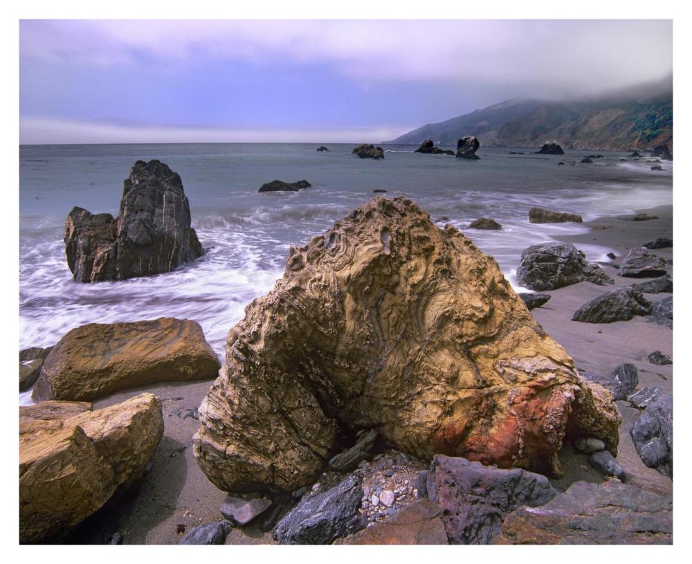 Rocks on Kirk Creek Beach, Big Sur, California-Paper Art-37"x30"