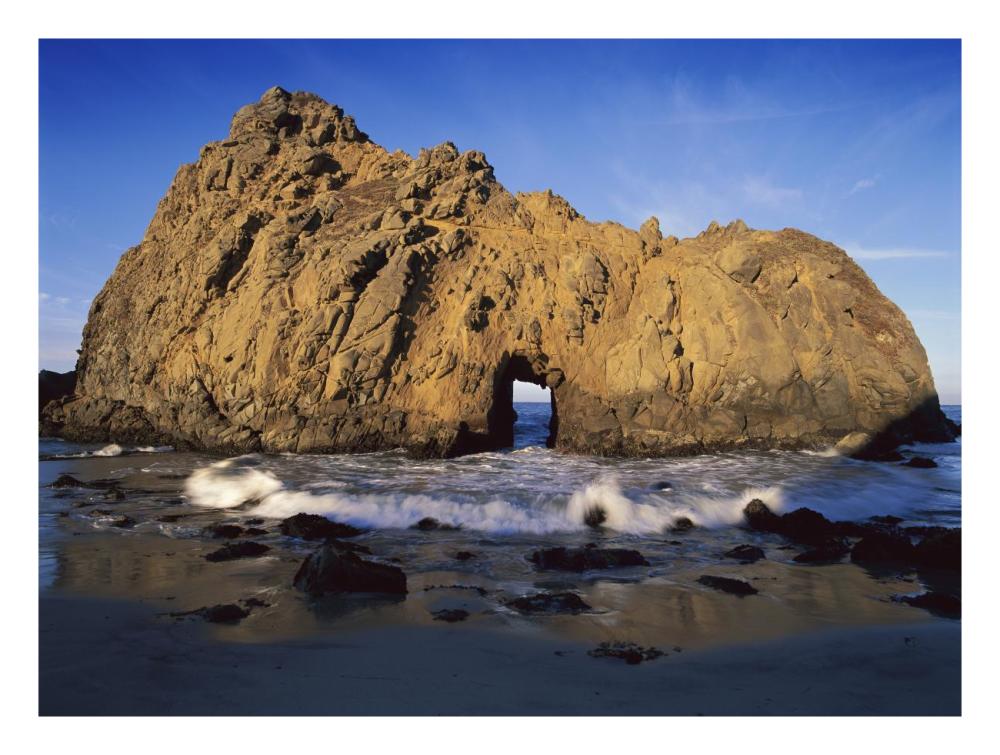 Sea arch at Pfeiffer Beach, Big Sur, California-Paper Art-26"x20"