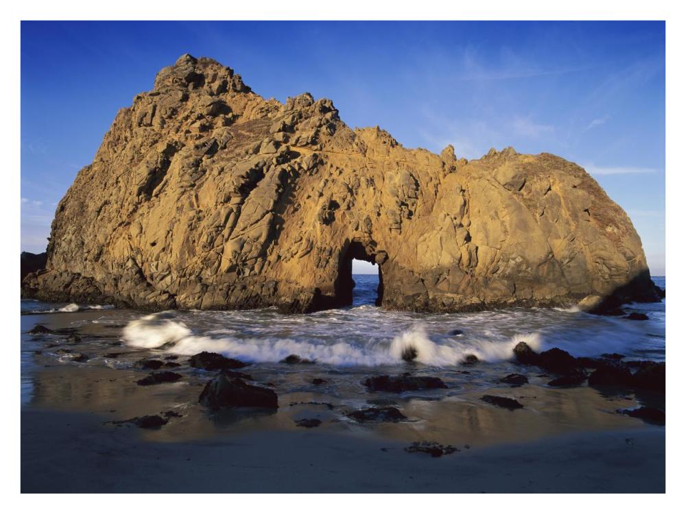 Sea arch at Pfeiffer Beach, Big Sur, California-Paper Art-34"x26"