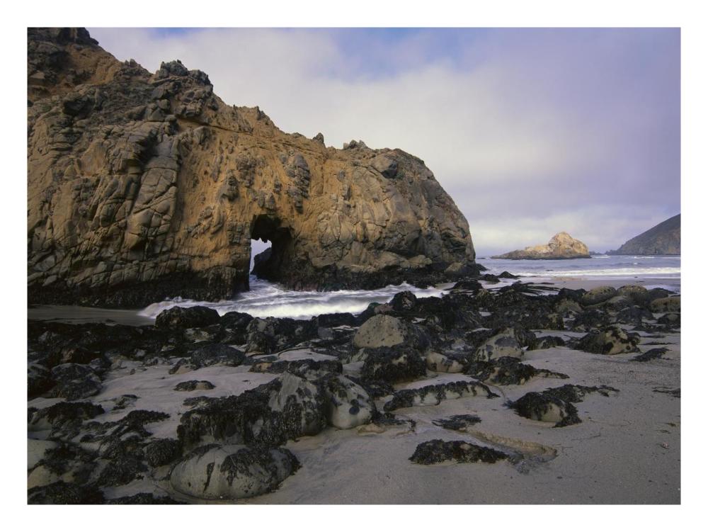 Sea arch at Pfeiffer Beach, Big Sur, California-Paper Art-26"x20"