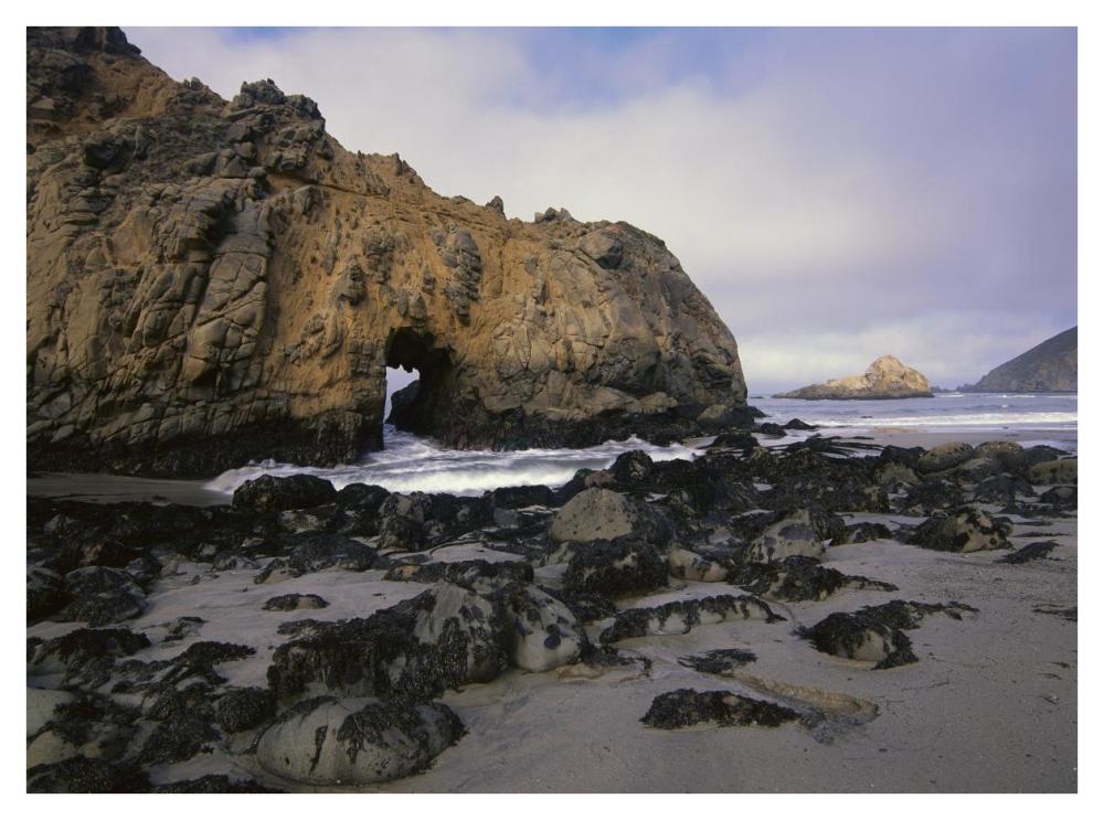 Sea arch at Pfeiffer Beach, Big Sur, California-Paper Art-42"x32"