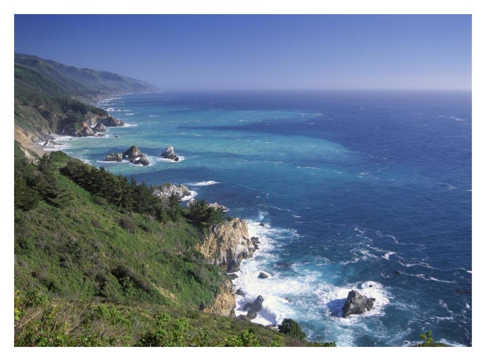 Big Sur coast from near Grimes Point, California-Paper Art-18"x14"