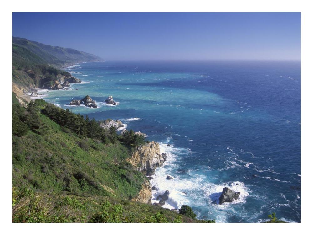 Big Sur coast from near Grimes Point, California-Paper Art-26"x20"