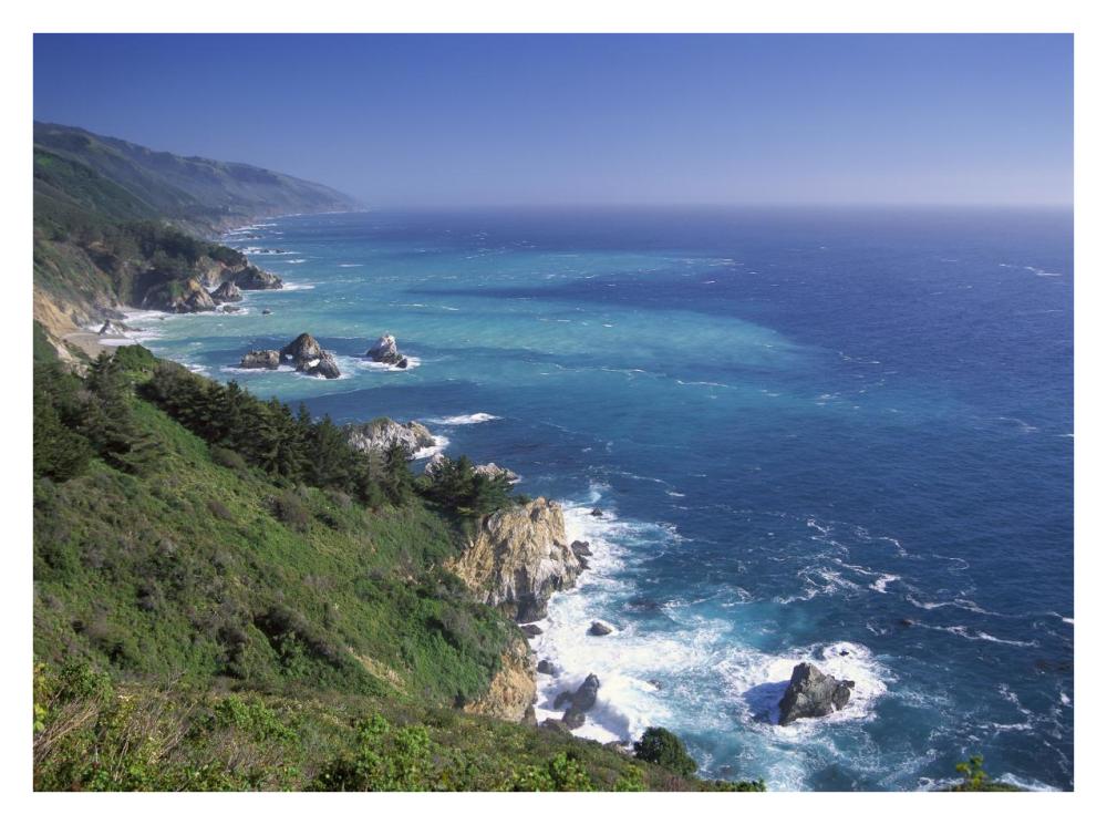 Big Sur coast from near Grimes Point, California-Paper Art-34"x26"