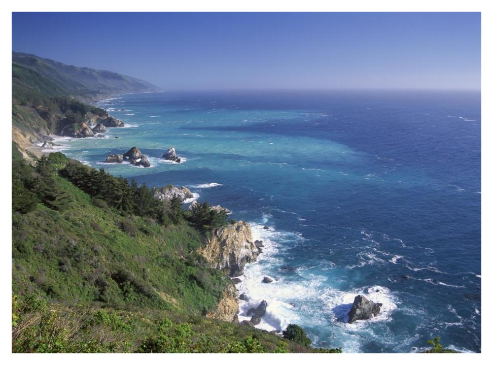 Big Sur coast from near Grimes Point, California-Paper Art-42"x32"
