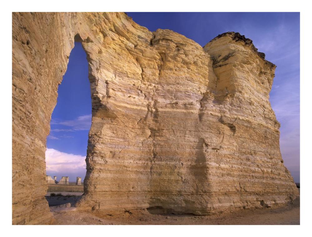 Arch in Monument Rocks National Landmark, Kansas-Paper Art-26"x20"