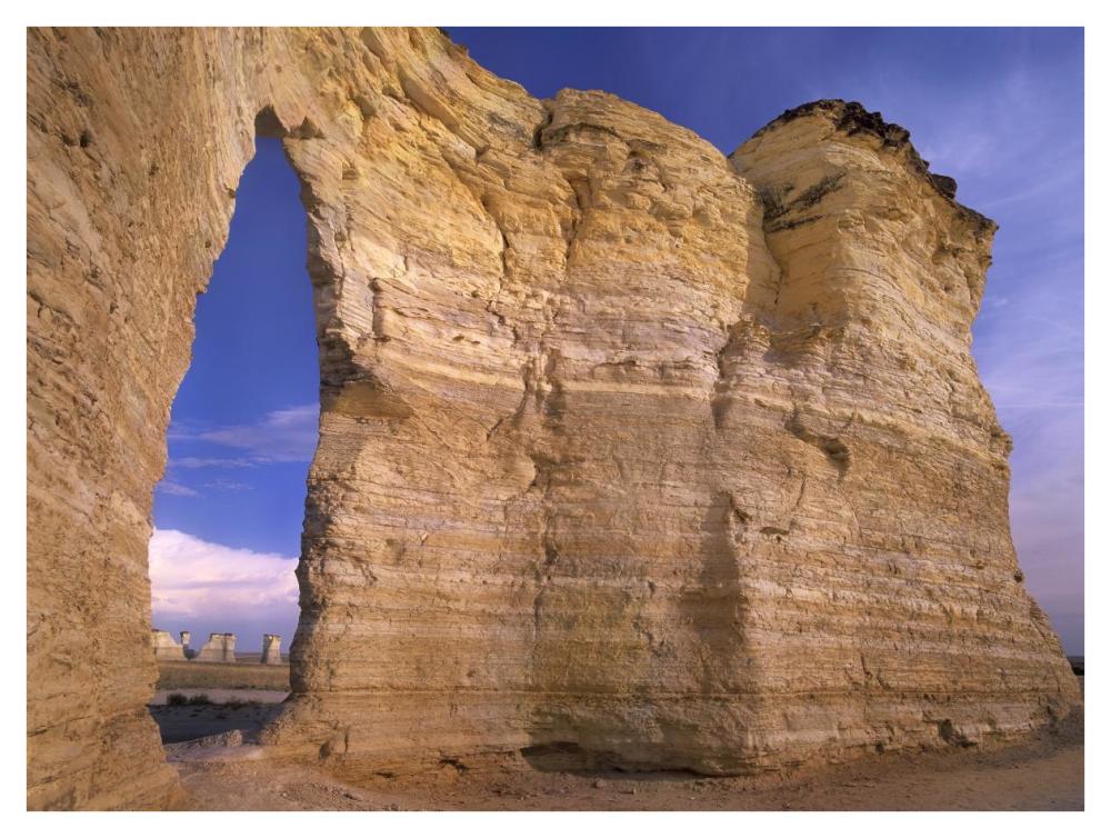 Arch in Monument Rocks National Landmark, Kansas-Paper Art-42"x32"