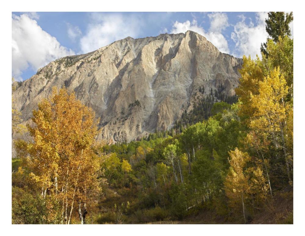 Marcellina Mountain near Crested Butte, Colorado-Paper Art-26"x20"