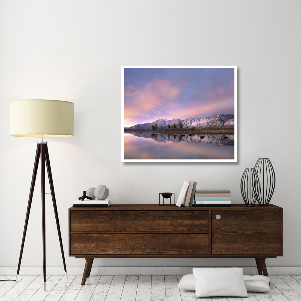 Moon over Carson Range with Carson River, Nevada-Paper Art-46&quotx38.52"