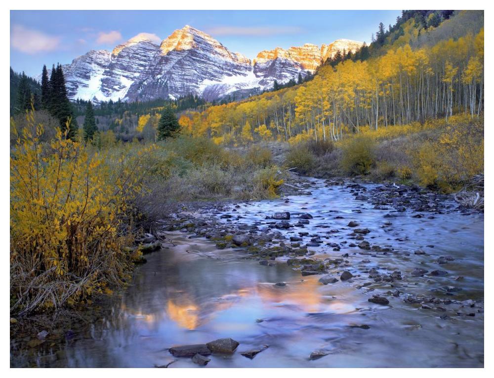 Maroon Bells and Maroon Creek in autumn, Colorado-Paper Art-50"x38"