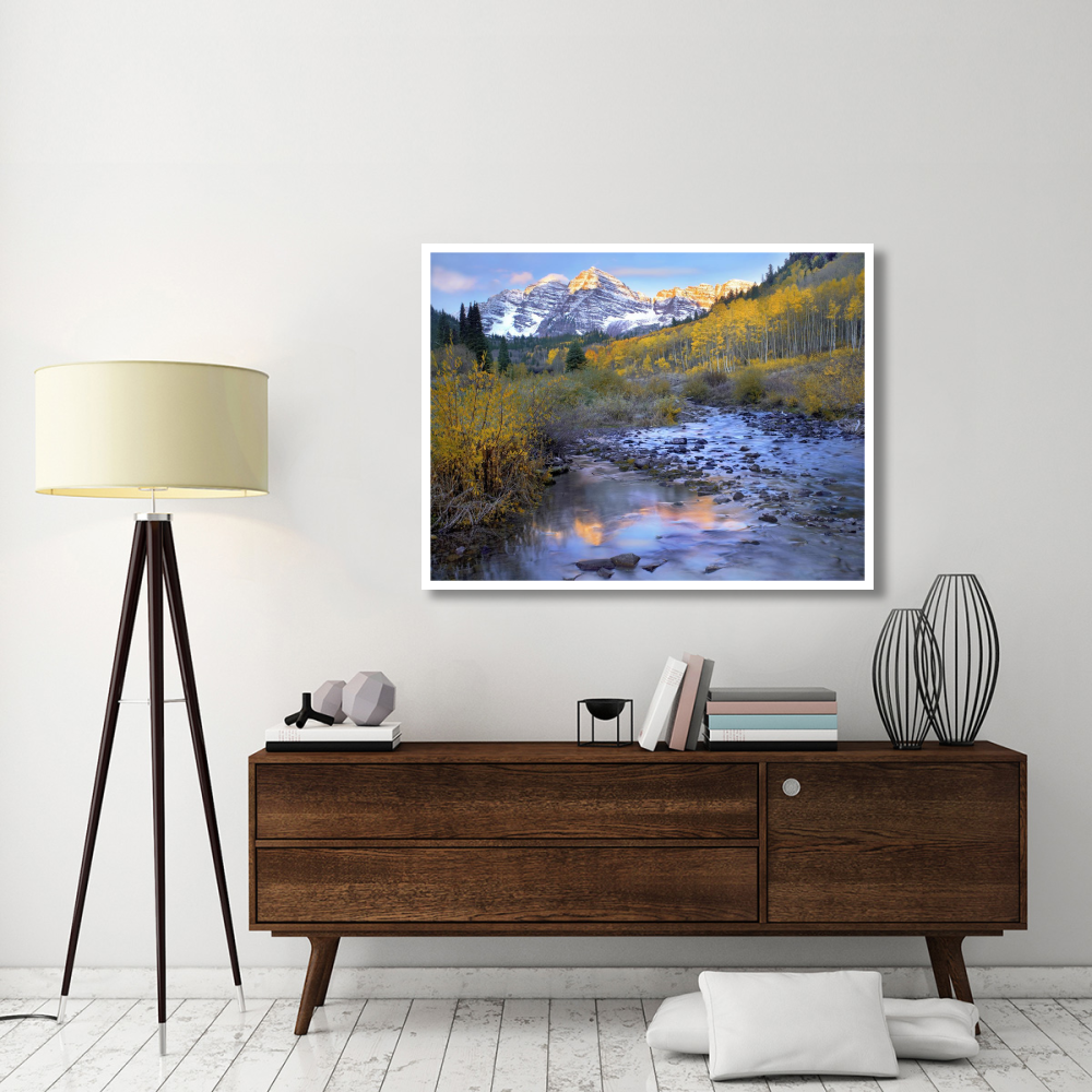 Maroon Bells and Maroon Creek in autumn, Colorado-Paper Art-50&quotx38"