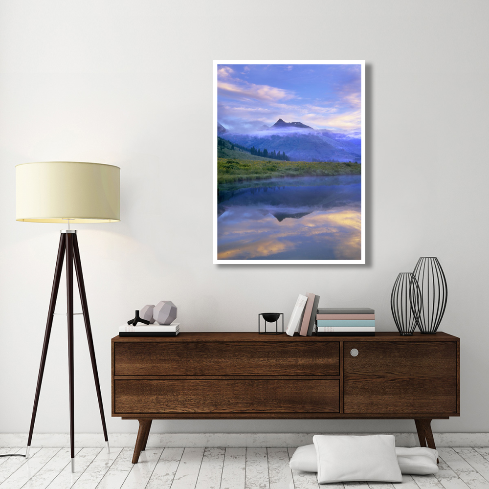 Ruby Range reflected in the Slate River, Colorado-Paper Art-38&quotx50"