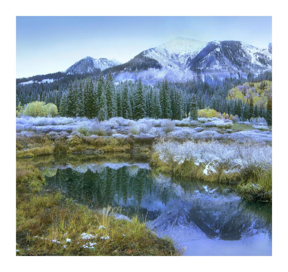 Pond and Avery Peak, San Juan Mountains, Colorado-Paper Art-18"x17.04"