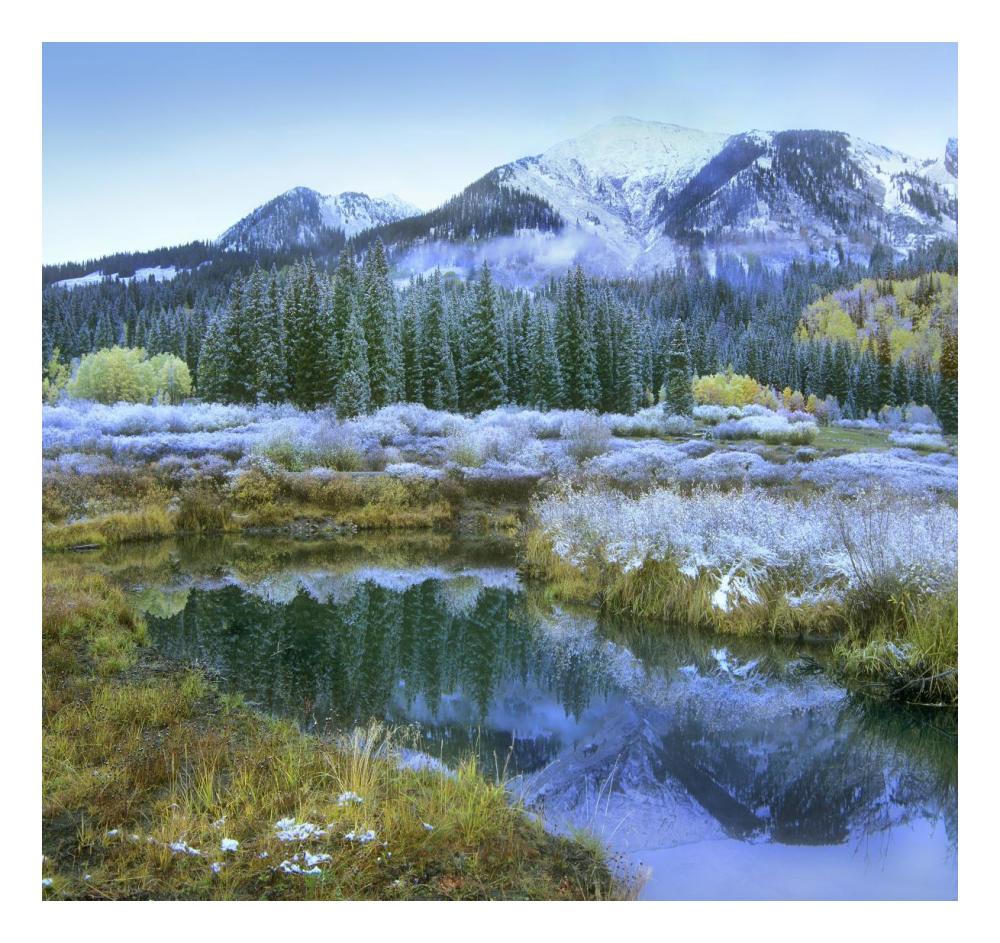 Pond and Avery Peak, San Juan Mountains, Colorado-Paper Art-24"x22.68"