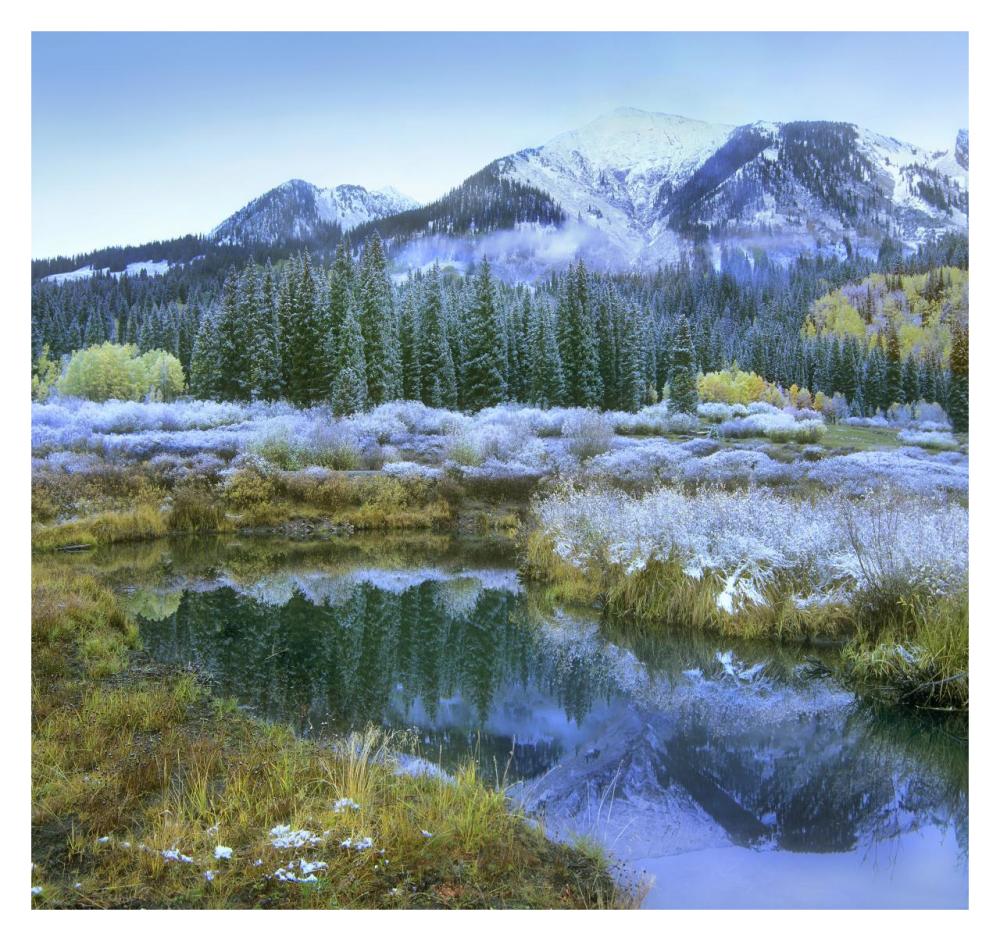 Pond and Avery Peak, San Juan Mountains, Colorado-Paper Art-32"x30.2"