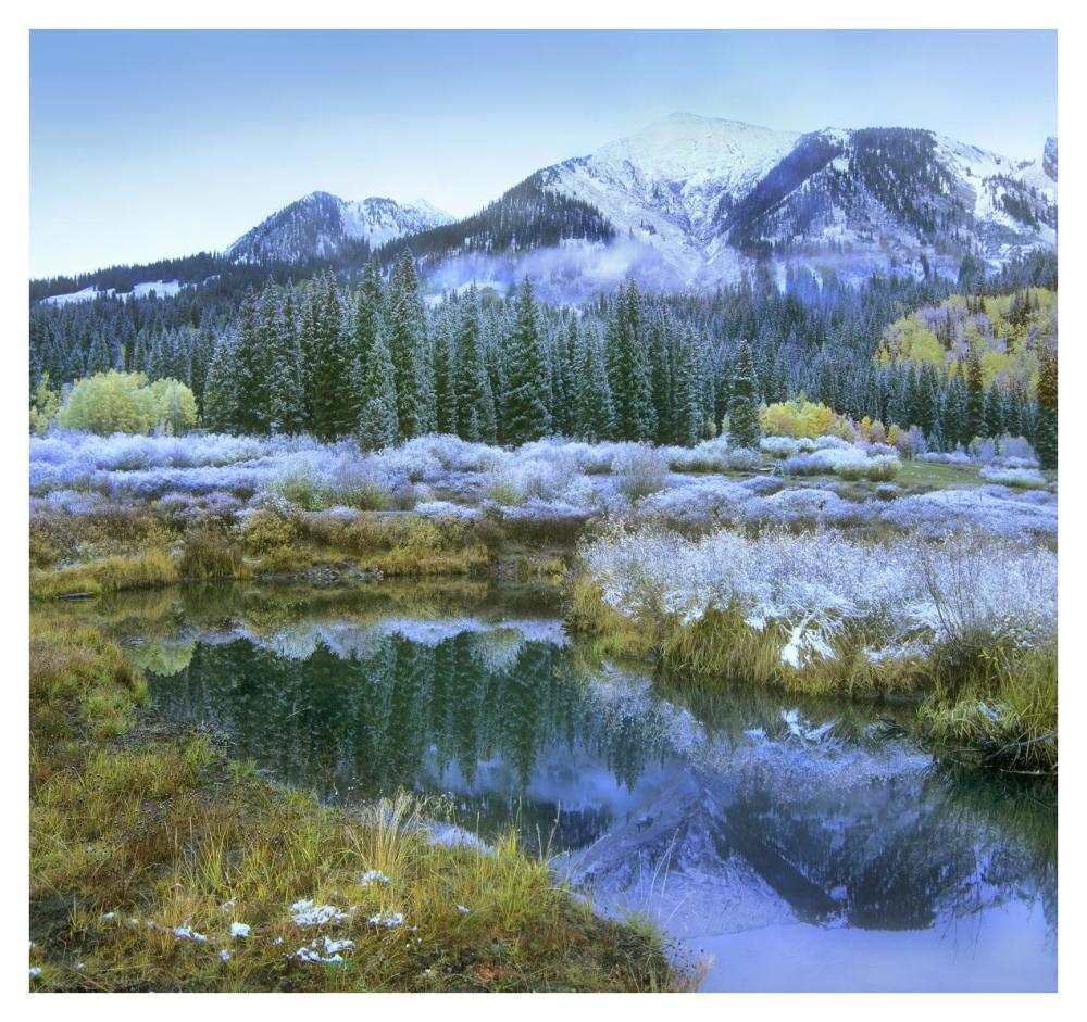 Pond and Avery Peak, San Juan Mountains, Colorado-Paper Art-38"x35.84"