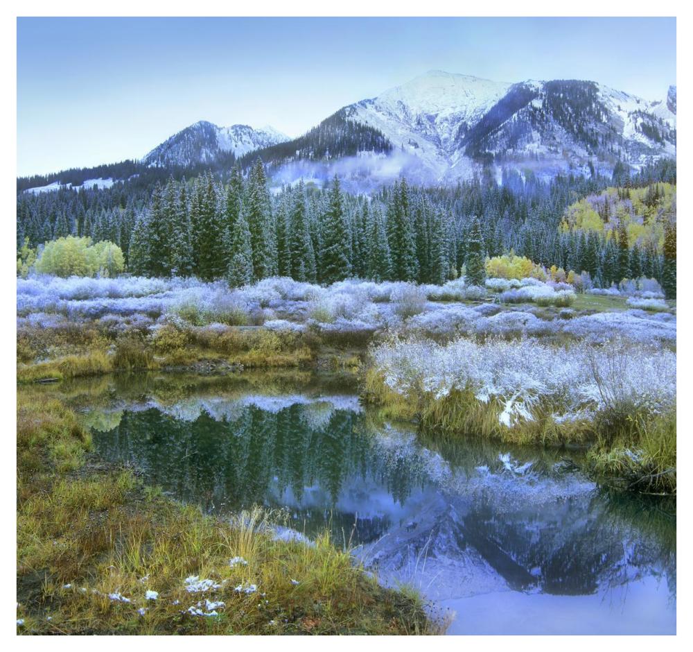 Pond and Avery Peak, San Juan Mountains, Colorado-Paper Art-42"x39.6"