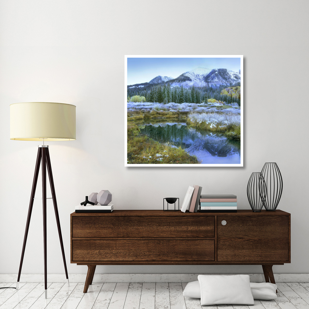 Pond and Avery Peak, San Juan Mountains, Colorado-Paper Art-46&quotx43.36"