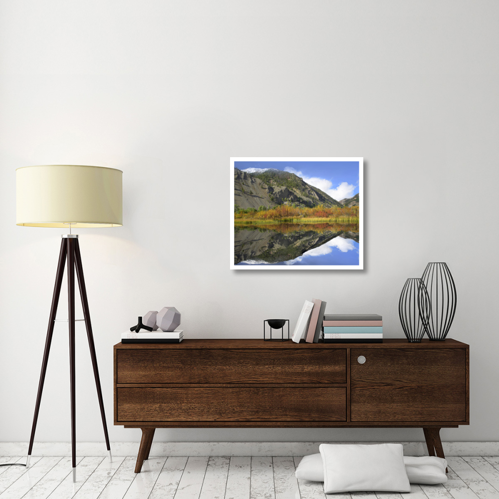 Boulder Mountains reflected in beaver pond, Idaho-Paper Art-32&quotx26.9"