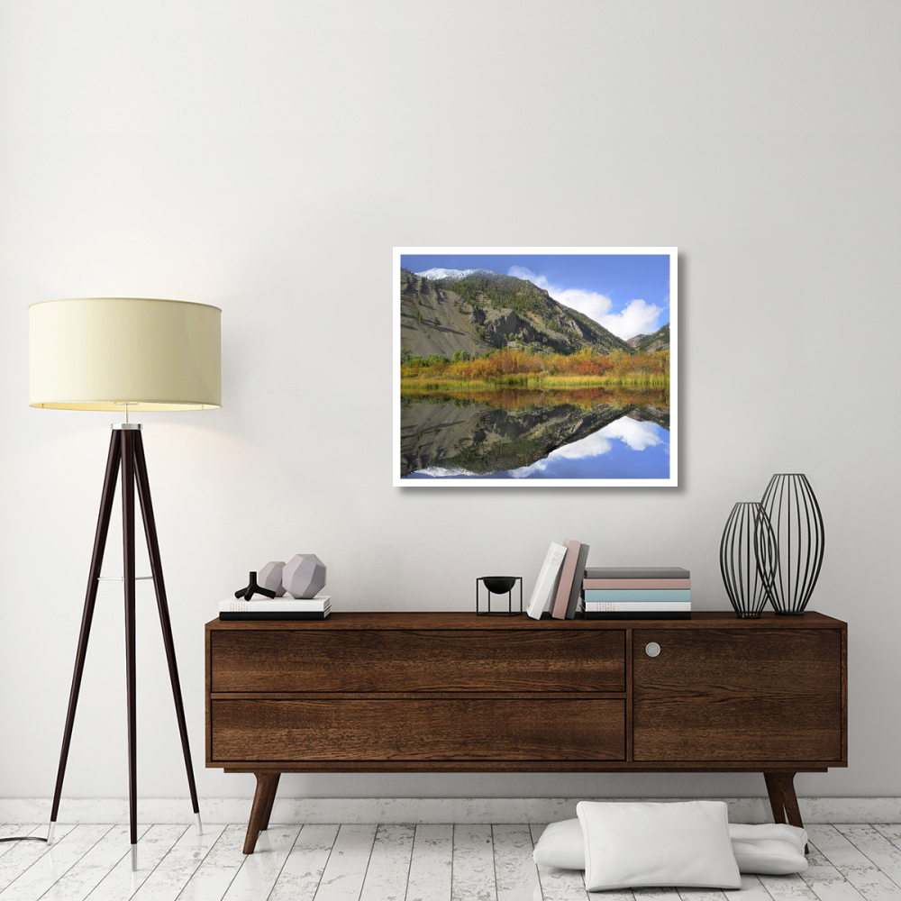 Boulder Mountains reflected in beaver pond, Idaho-Paper Art-38&quotx31.88"