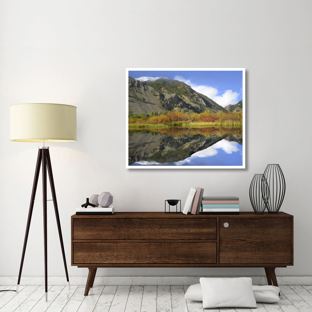 Boulder Mountains reflected in beaver pond, Idaho-Paper Art-46&quotx38.52"
