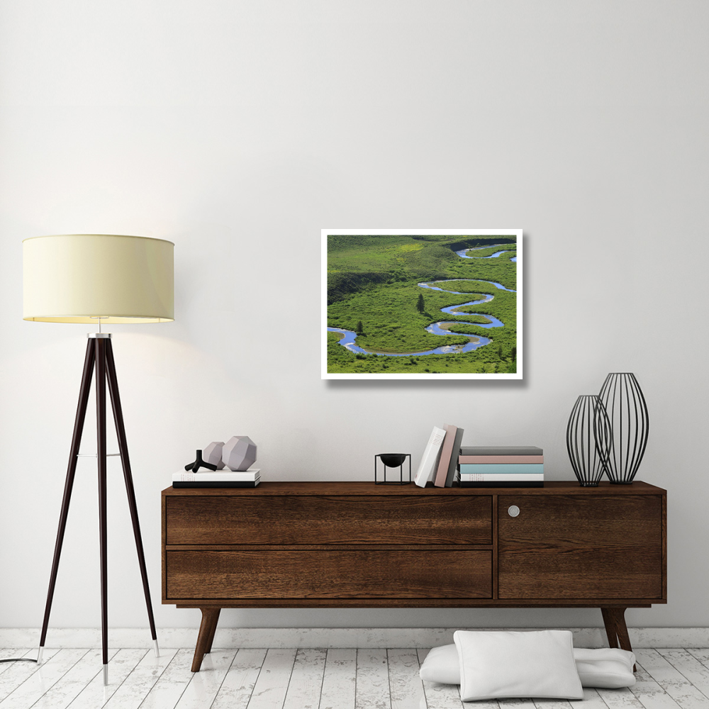 East river meandering near Crested Butte, Colorado-Paper Art-34&quotx26"
