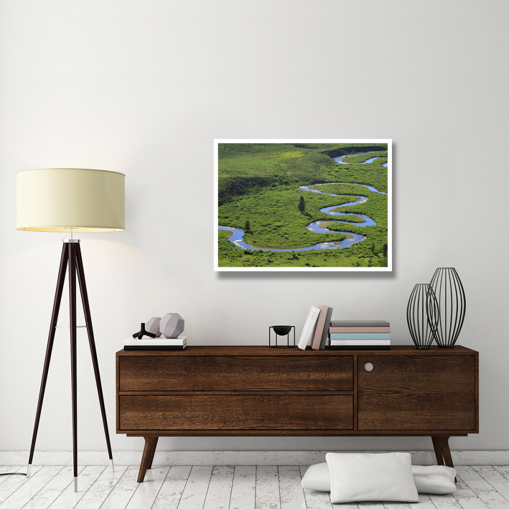 East river meandering near Crested Butte, Colorado-Paper Art-42&quotx32"