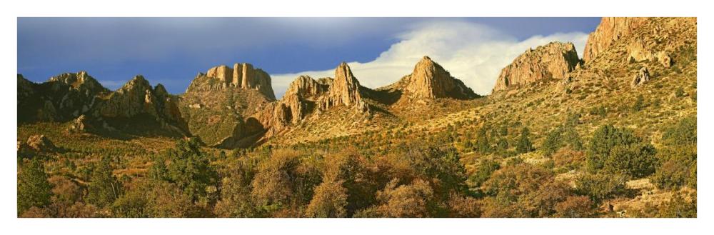 Panorama of Casa Grande National Monument, Arizona-Paper Art-42"x14"