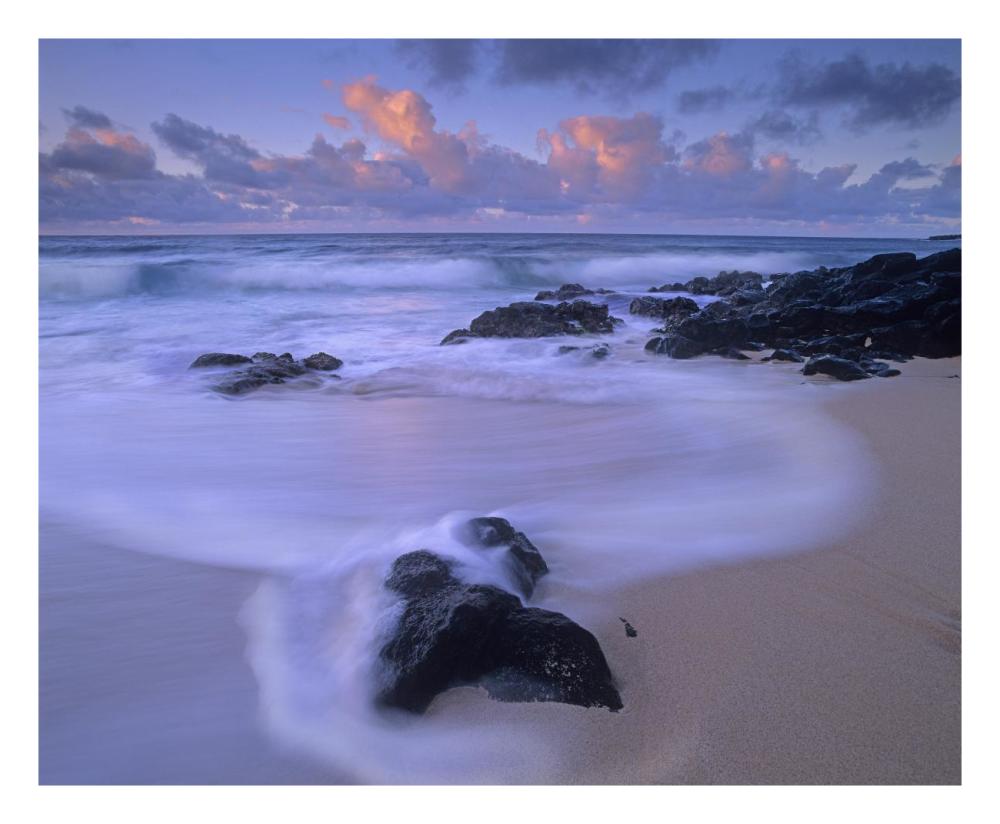 Rolling waves at dusk at Sandy Beach, Oahu, Hawaii-Paper Art-26"x22"