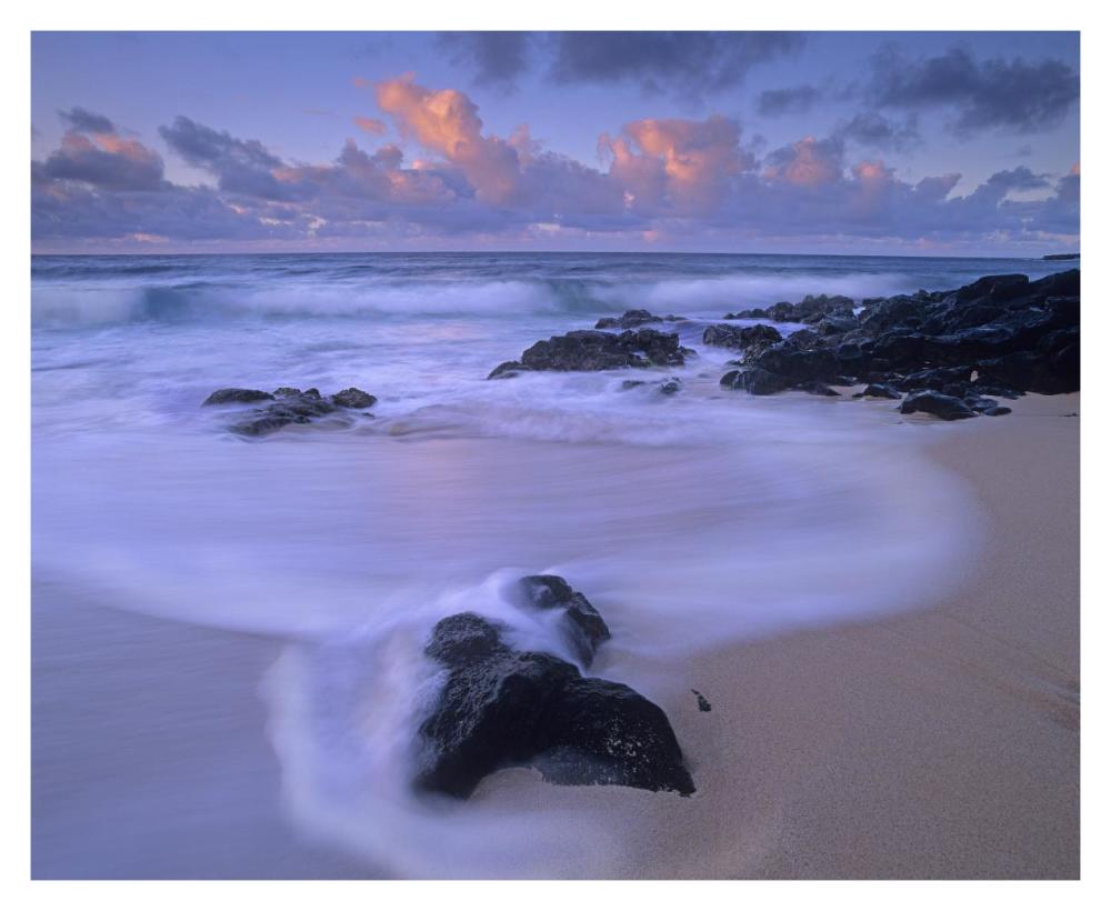 Rolling waves at dusk at Sandy Beach, Oahu, Hawaii-Paper Art-37"x30"