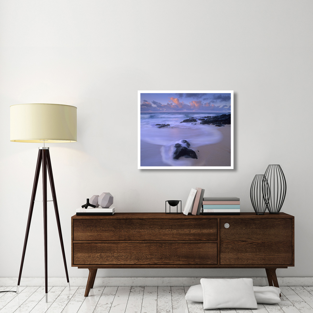 Rolling waves at dusk at Sandy Beach, Oahu, Hawaii-Paper Art-37&quotx30"