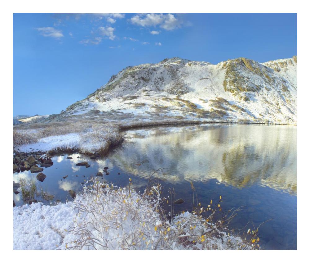 Pond and Geissler Mountain, Linkins Lake, Colorado-Paper Art-24"x20.26"