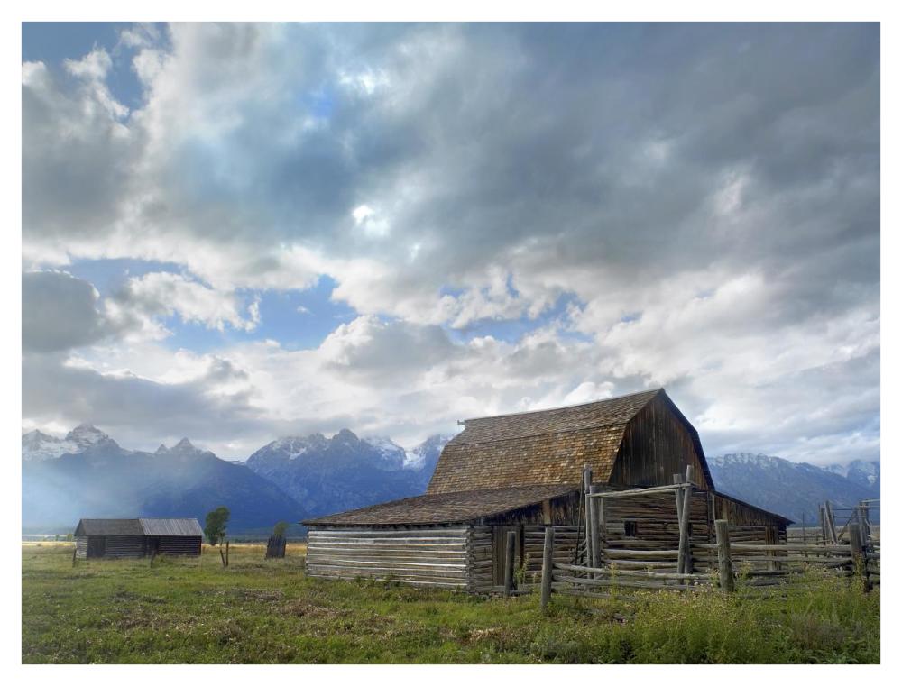 Mormon row barn, Grand Teton National Park, Wyoming-Paper Art-42"x32"