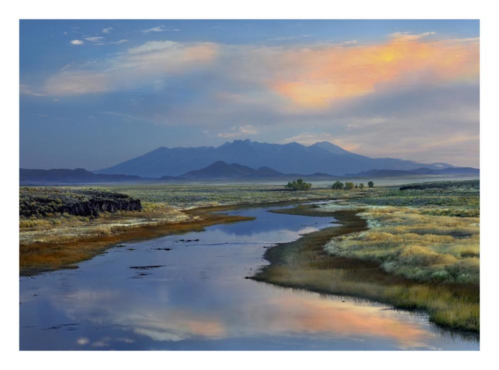 Rio Grande and Sangre de Cristo Mountains, Colorado-Paper Art-26"x20"