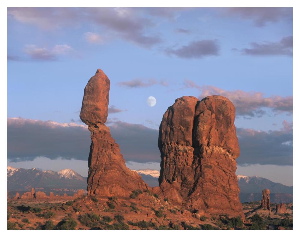 Moon over Balanced Rock, Arches National Park, Utah-Paper Art-42"x32"
