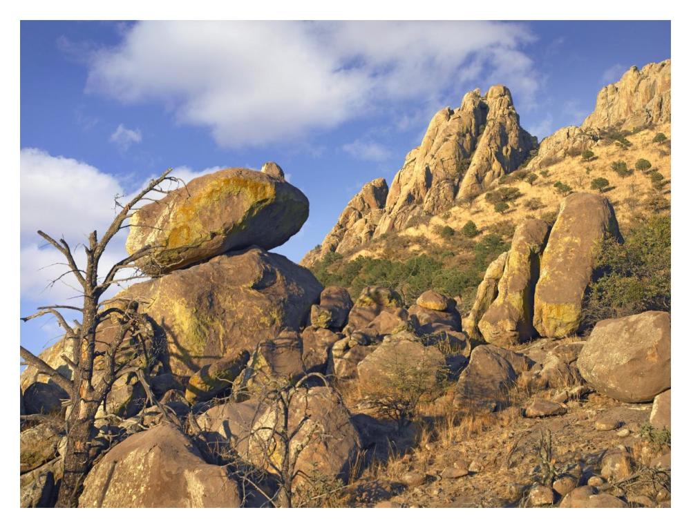 Rockpile, Davis Mountains, Chihuahuan Desert, Texas-Paper Art-18"x14"