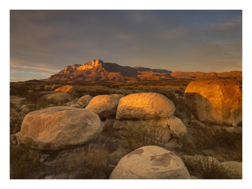 El Capitan, Guadalupe Mountains National Park, Texas-Paper Art-26"x20"