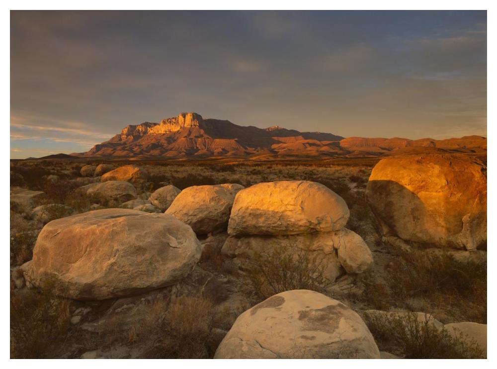 El Capitan, Guadalupe Mountains National Park, Texas-Paper Art-50"x38"