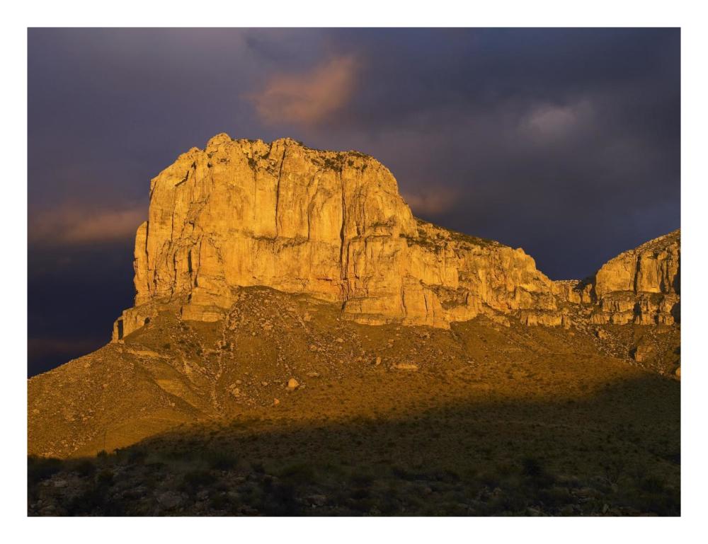 El Capitan, Guadalupe Mountains National Park, Texas-Paper Art-26"x20"