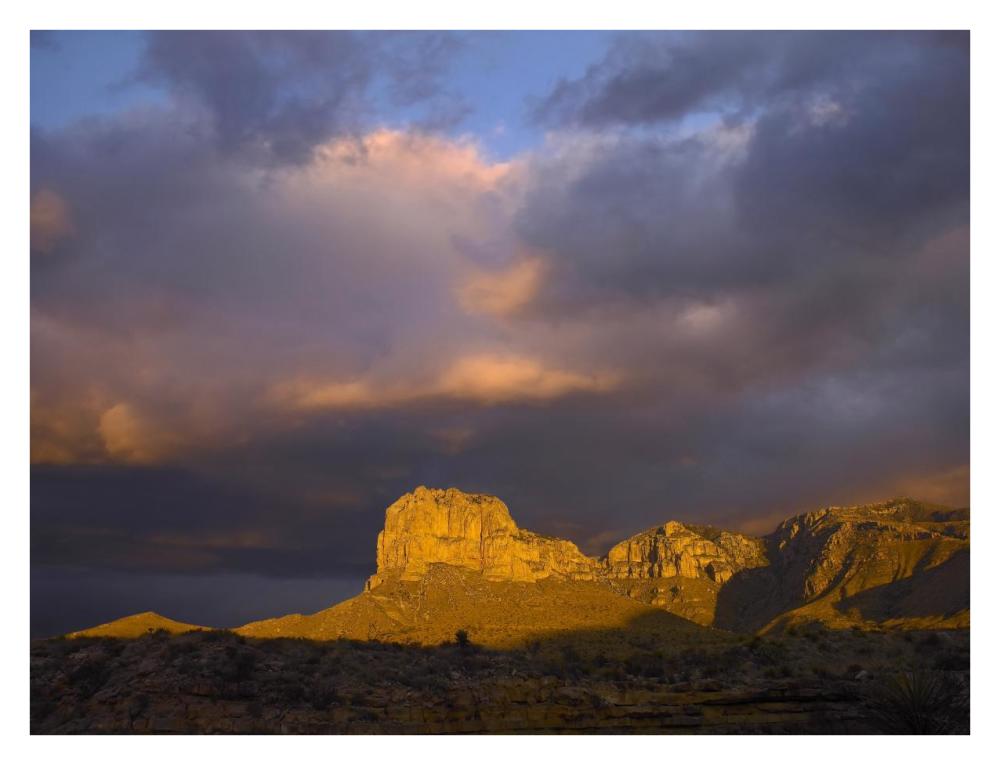 El Capitan, Guadalupe Mountains National Park, Texas-Paper Art-34"x26"