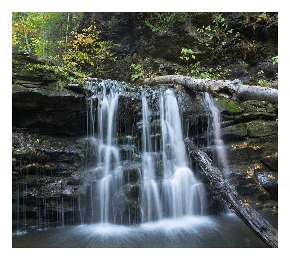 Seneca Falls, Ricketts Glen State Park, Pennsylvania-Paper Art-24"x21.58"