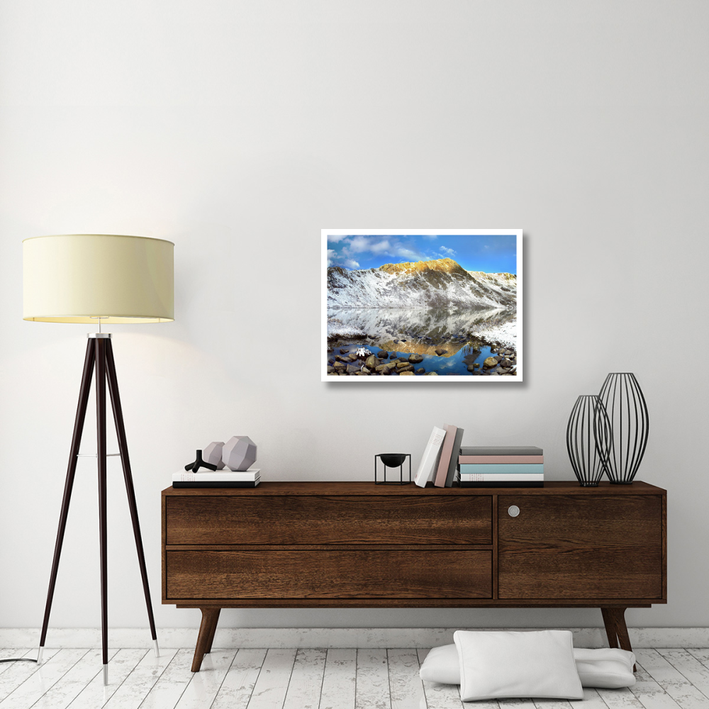 Geissler Mountain reflected in Linkins Lake, Colorado-Paper Art-34&quotx26"