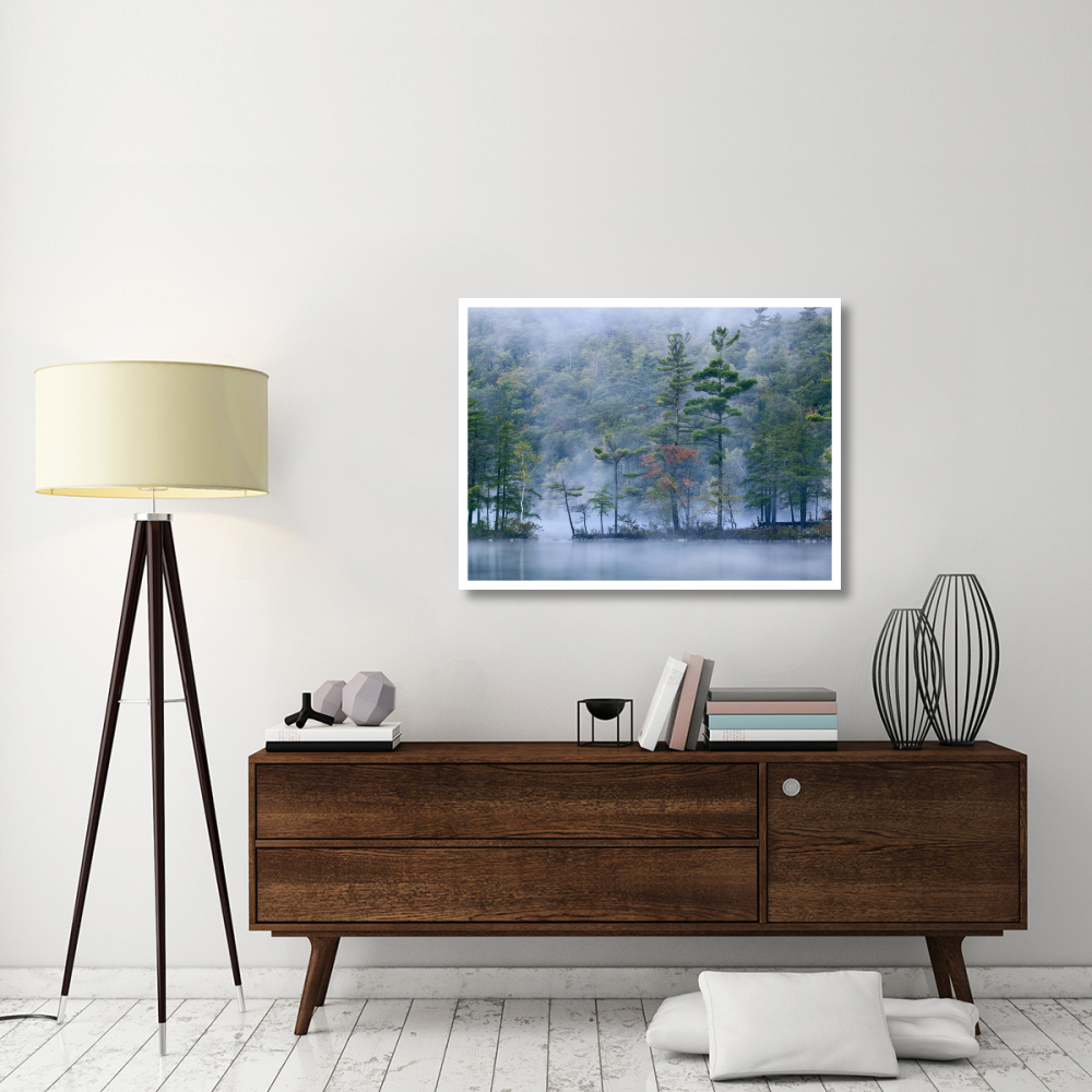 Emerald Lake in fog, Emerald Lake State Park, Vermont-Paper Art-42&quotx32"